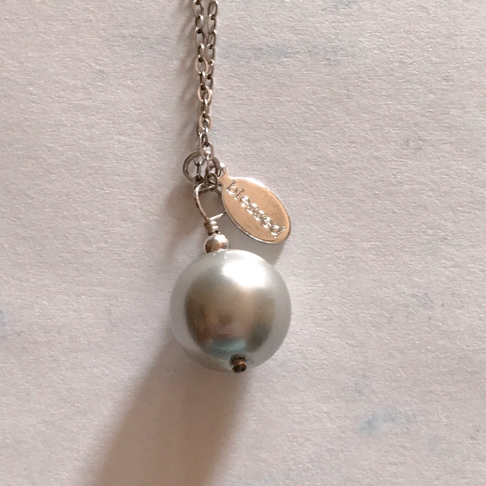 Sterling Silver Blessed Pearl Necklace - Picture 1 of 5